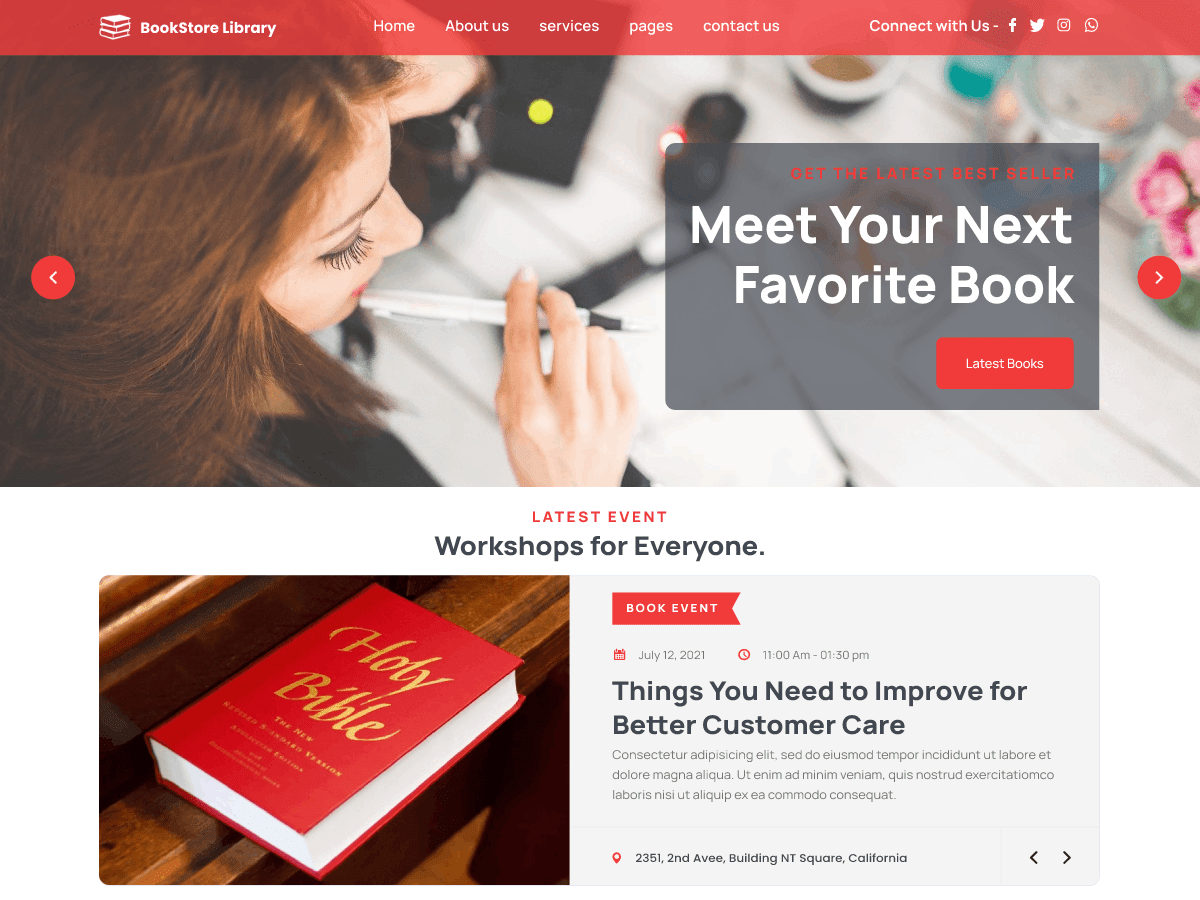 Bookstore Library WordPress 主题
