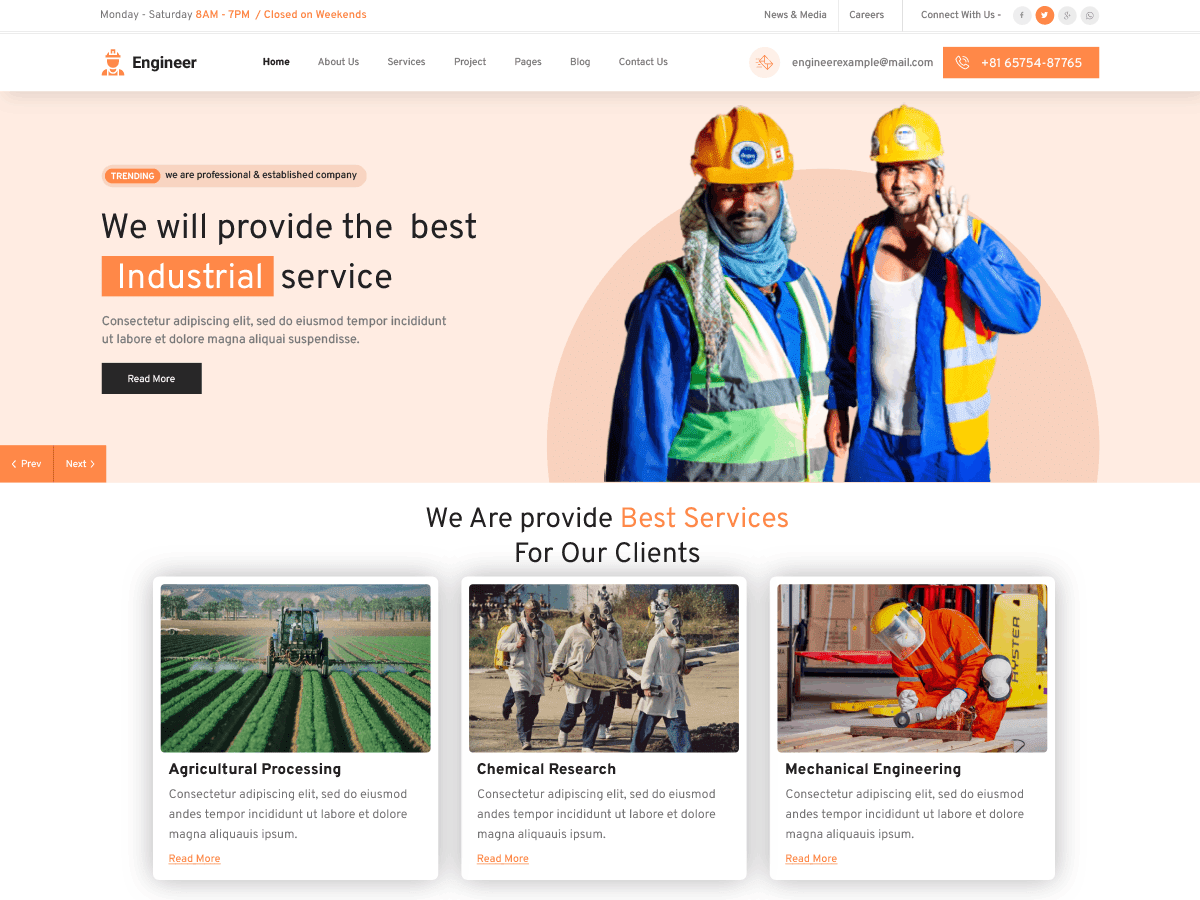 Engineering Manufacturing WordPress 主题