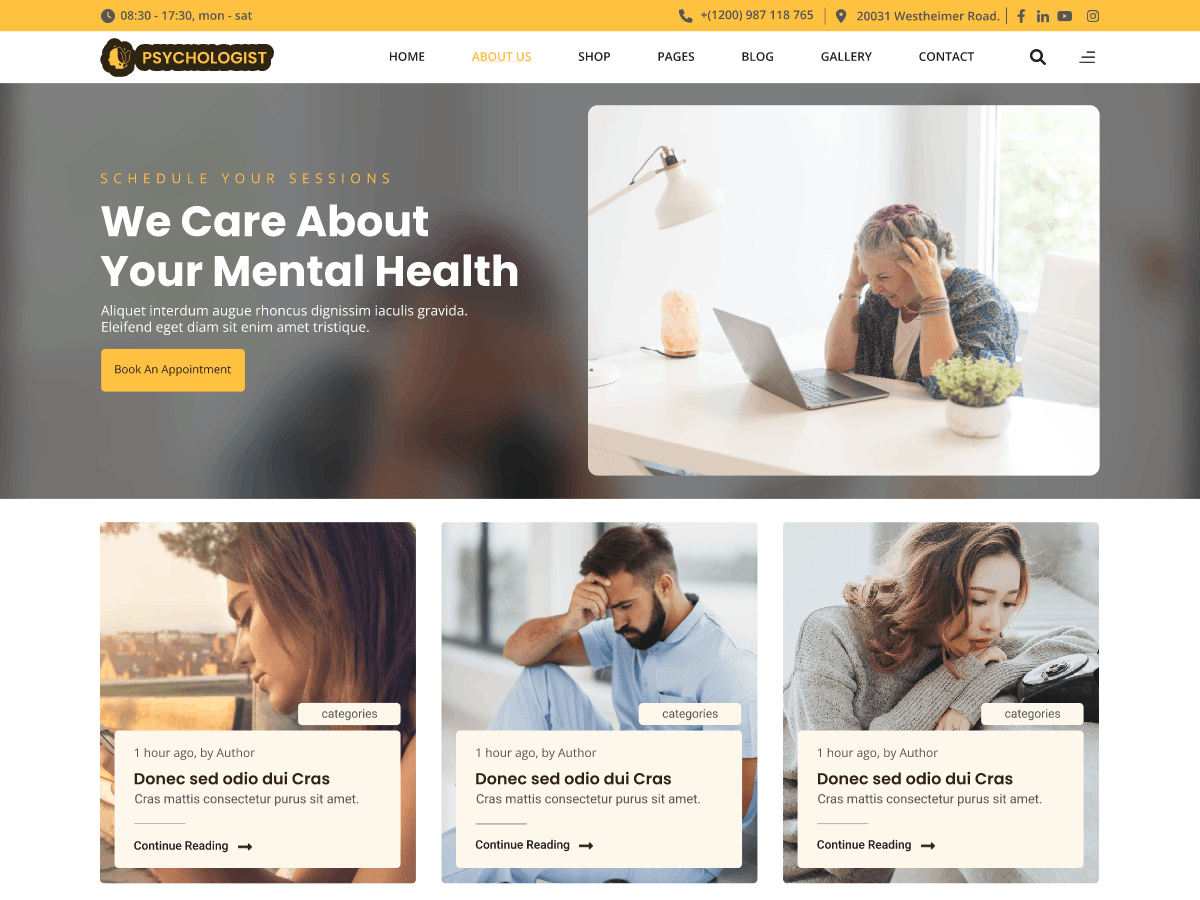 Psychologist Therapy WordPress 主题