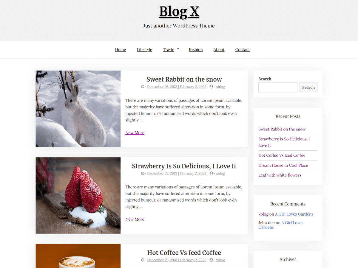 Blog X WordPress 主题