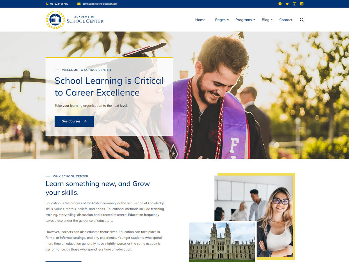 School Center WordPress 主题