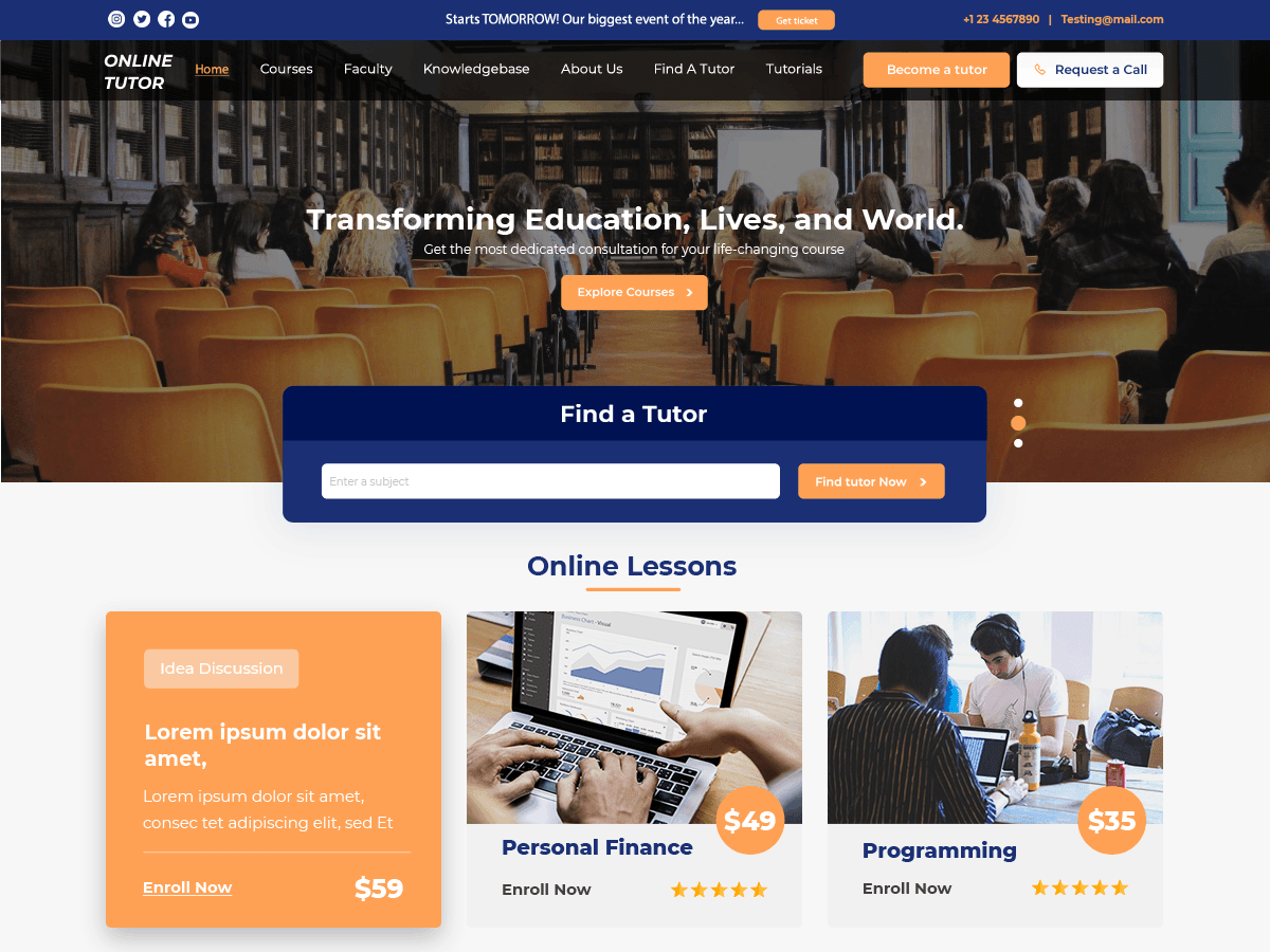 Online Tutor WordPress 主题