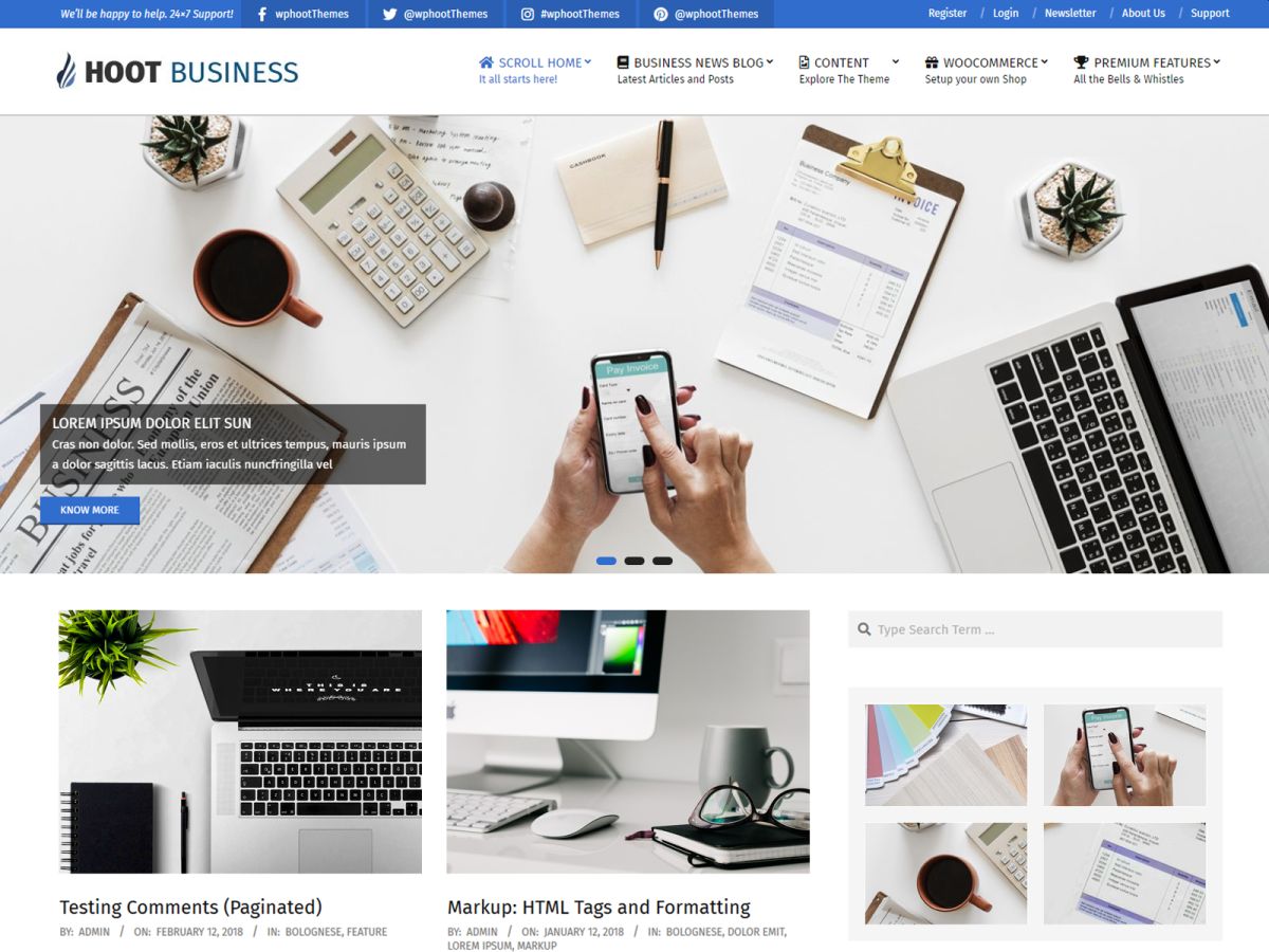 Hoot Business WordPress 主题