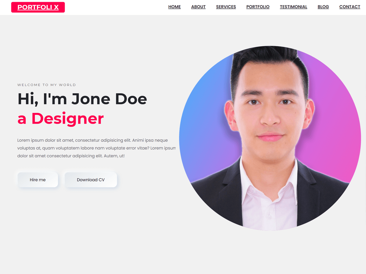 PortfolioX WordPress 主题