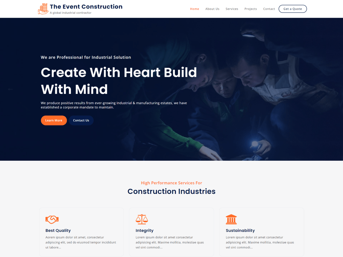 The Event Construction WordPress 主题