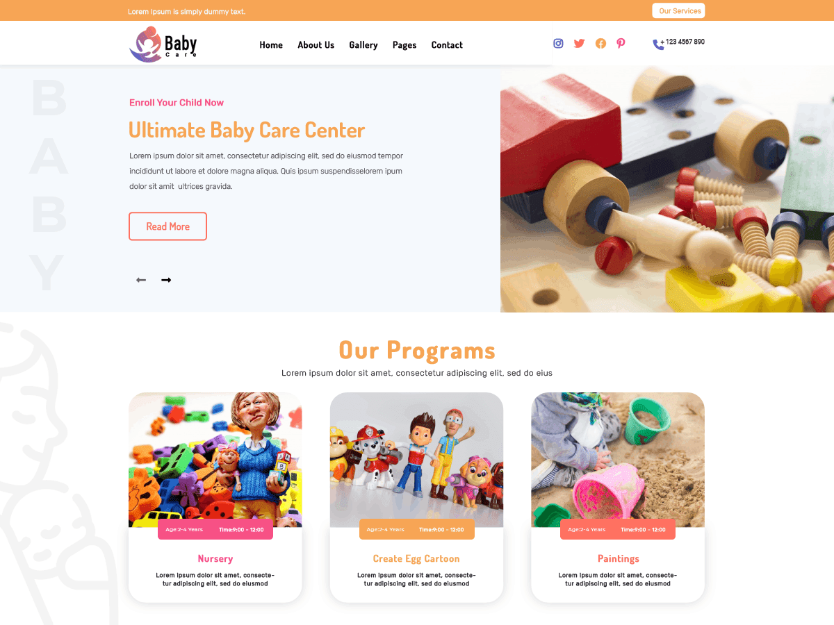Babysitting Day Care WordPress 主题