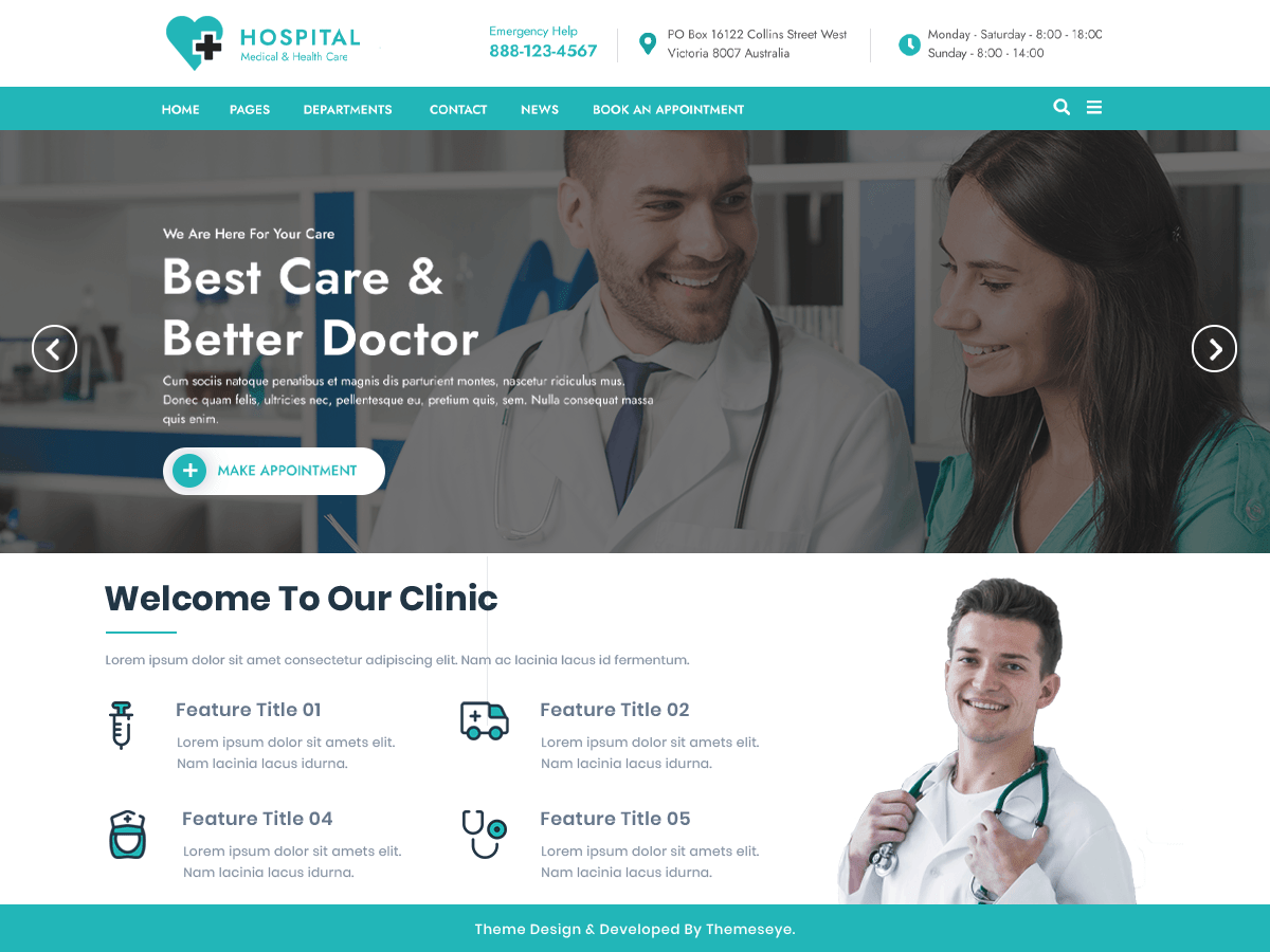 Tabib Hospital WordPress 主题