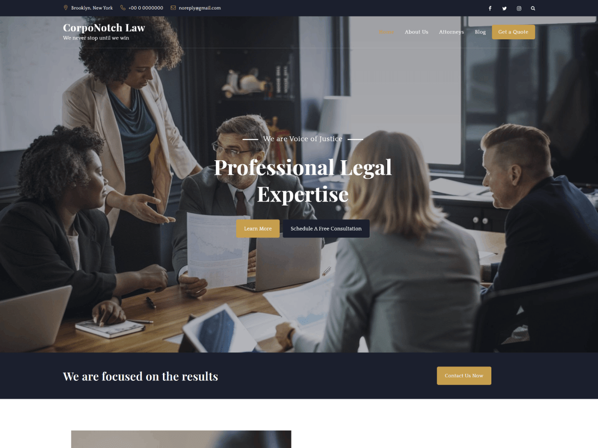 CorpoNotch Law WordPress 主题
