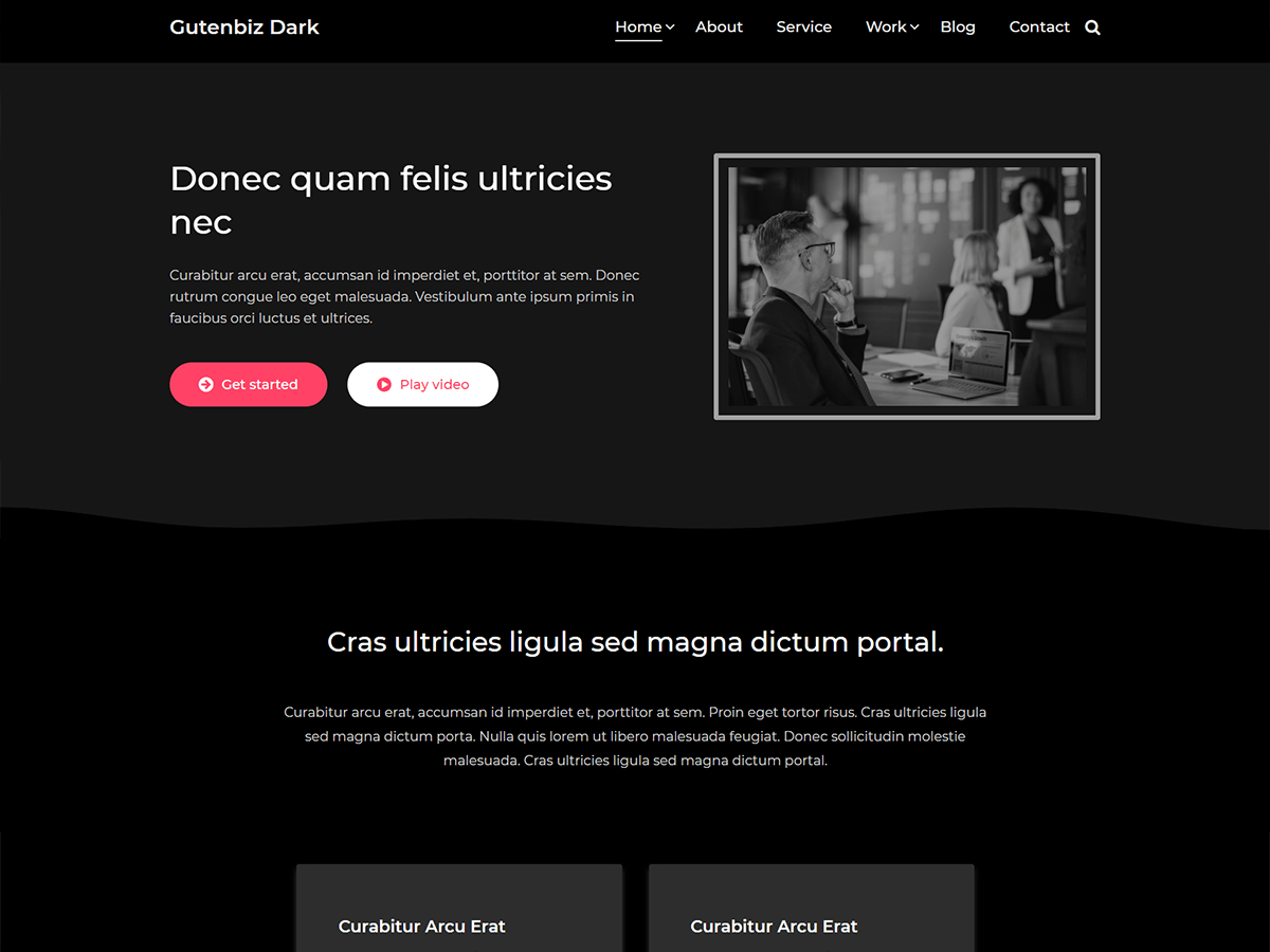 Gutenbiz Dark WordPress 主题