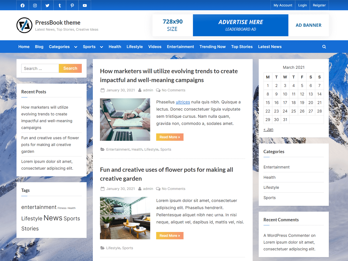PressBook WordPress 主题