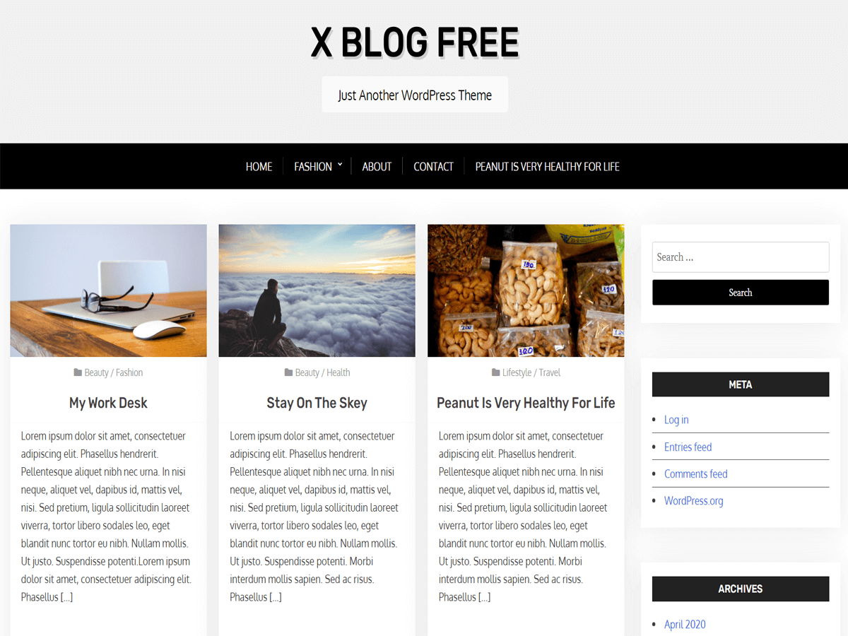 X Blog Free WordPress 主题