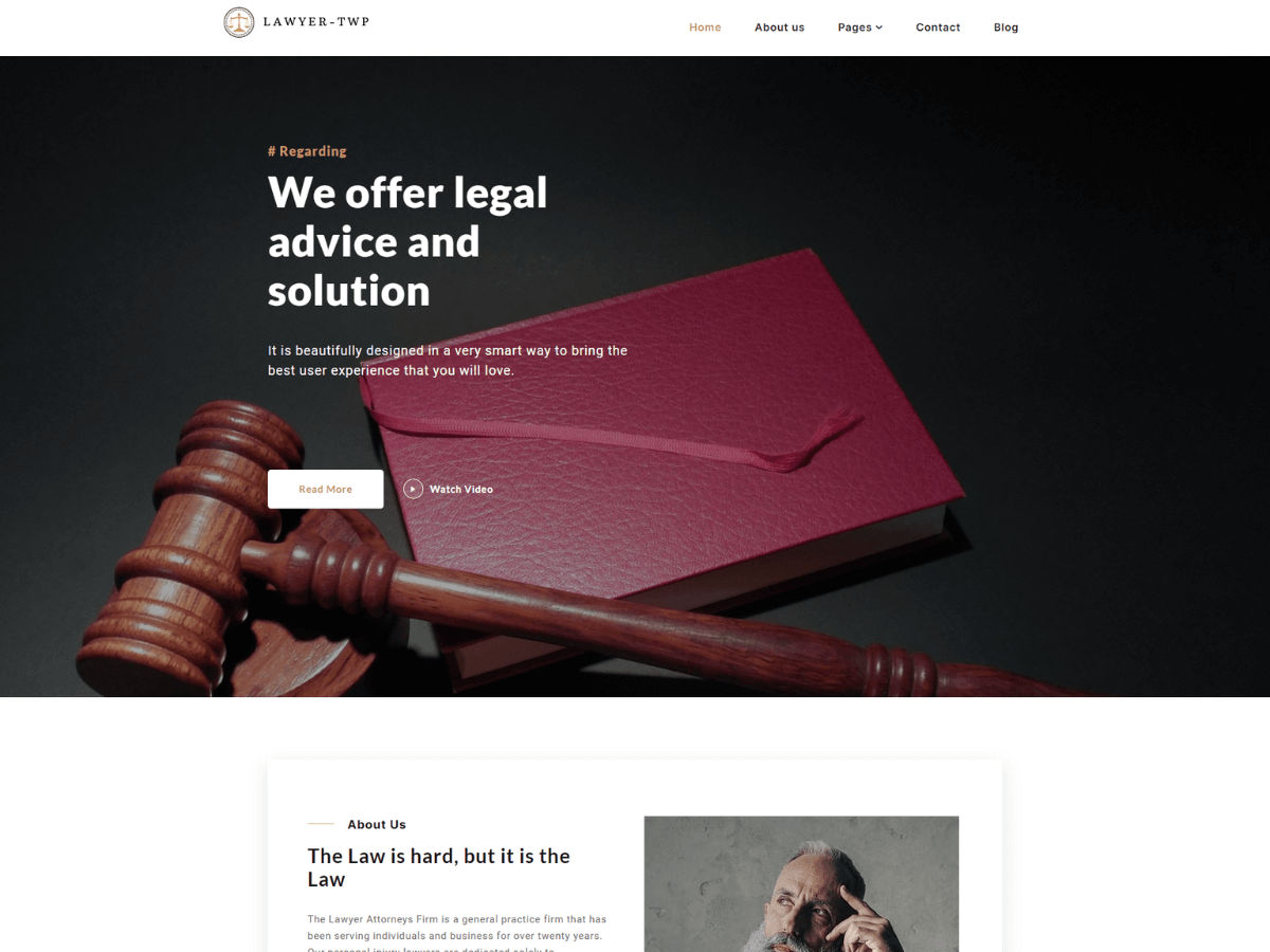 Lawyer Elementor WordPress 主题