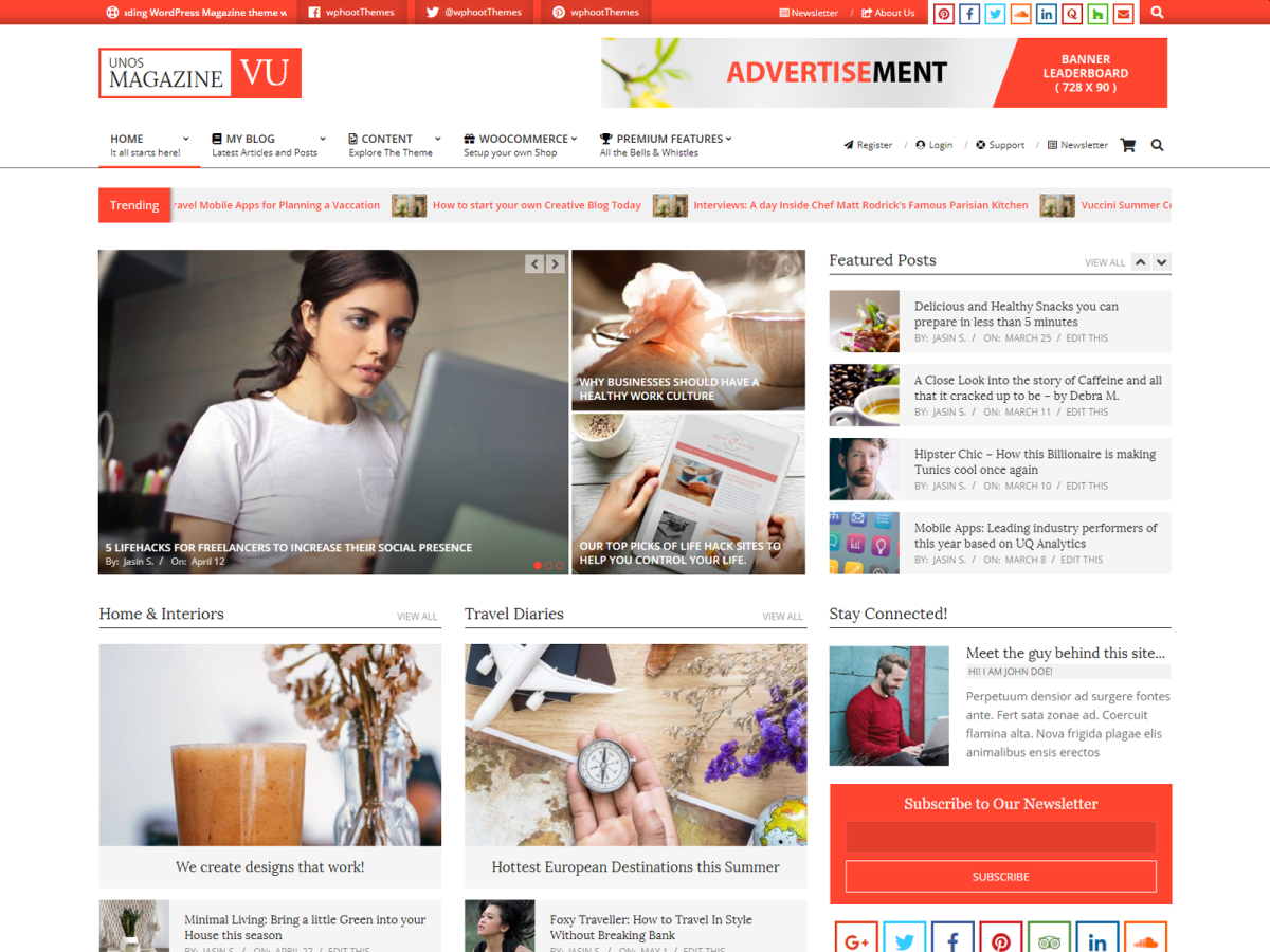 Unos Magazine Vu WordPress 主题