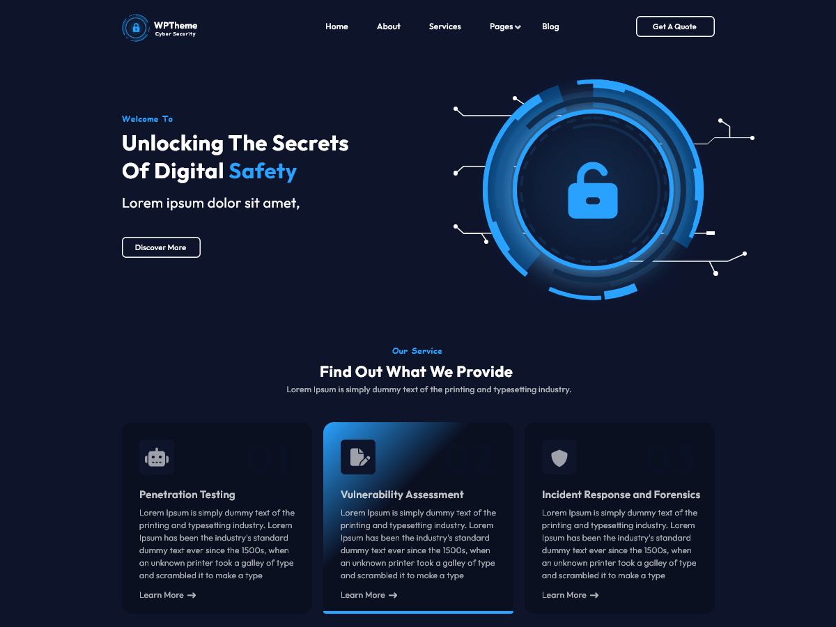 Cyber Security Elementor WordPress 主题