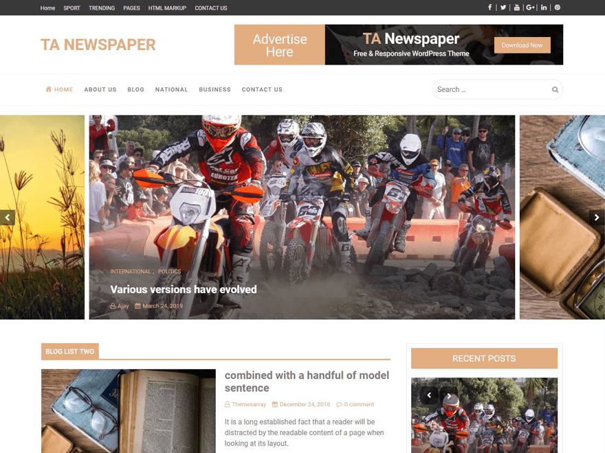 TA Newspaper WordPress 主题