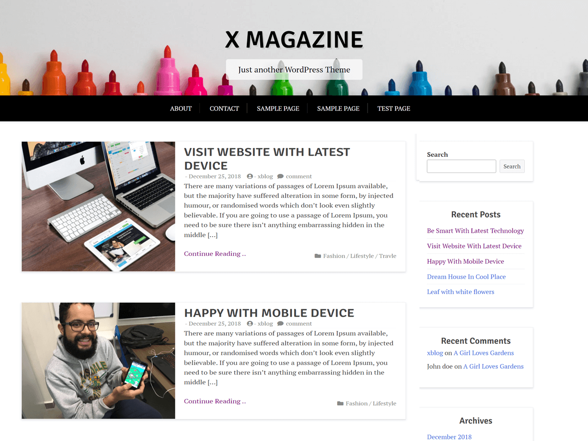 X Magazine WordPress 主题