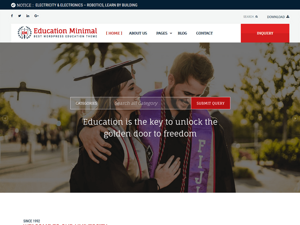Education Minimal WordPress 主题