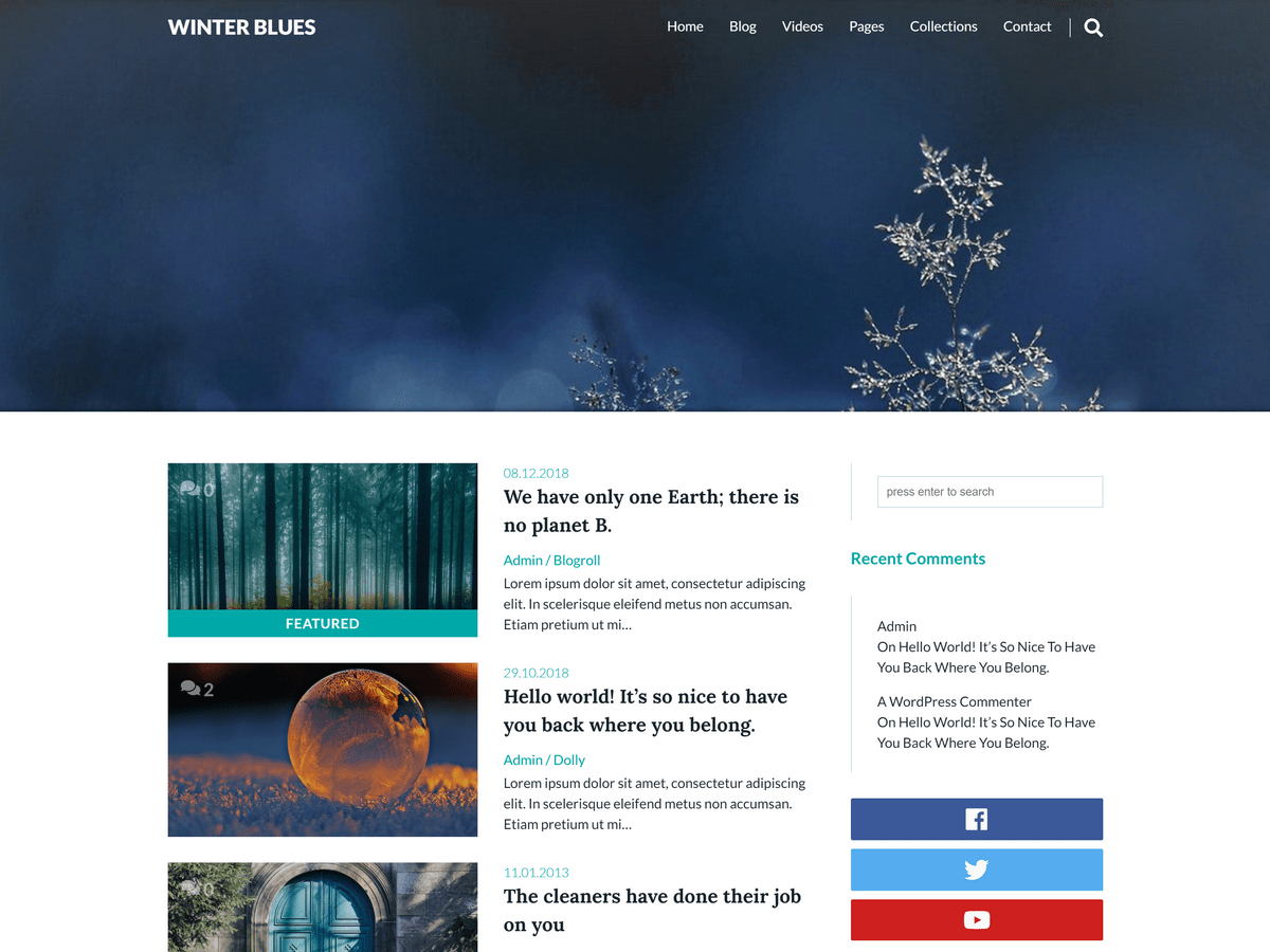 Winter Blues WordPress 主题
