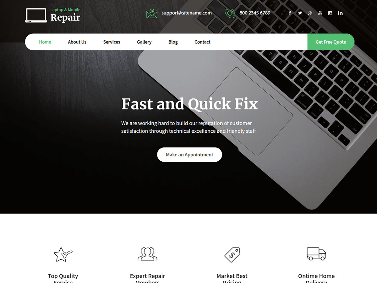 Laptop Repair WordPress 主题