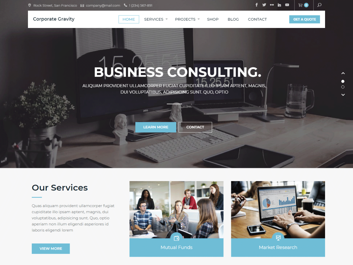 Corporate Gravity WordPress 主题