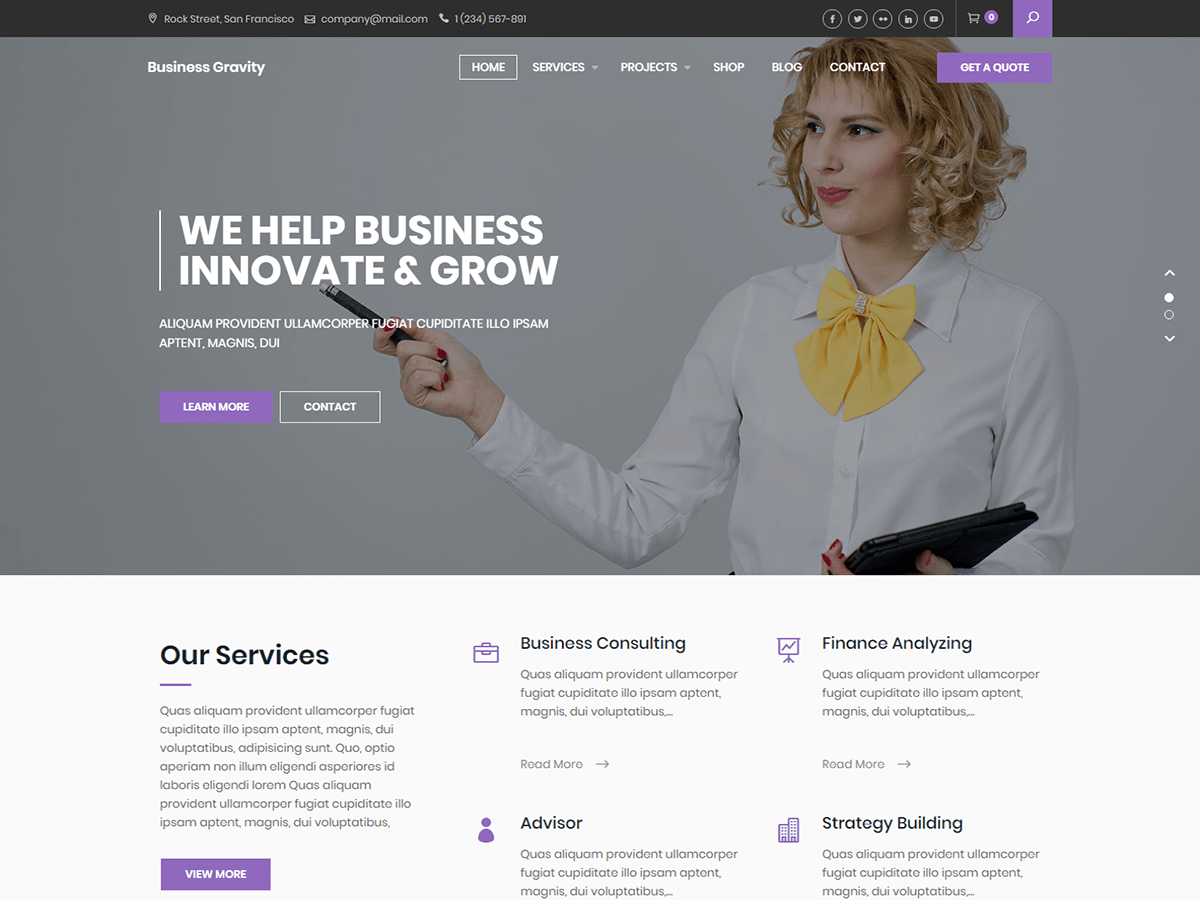 Business Gravity WordPress 主题
