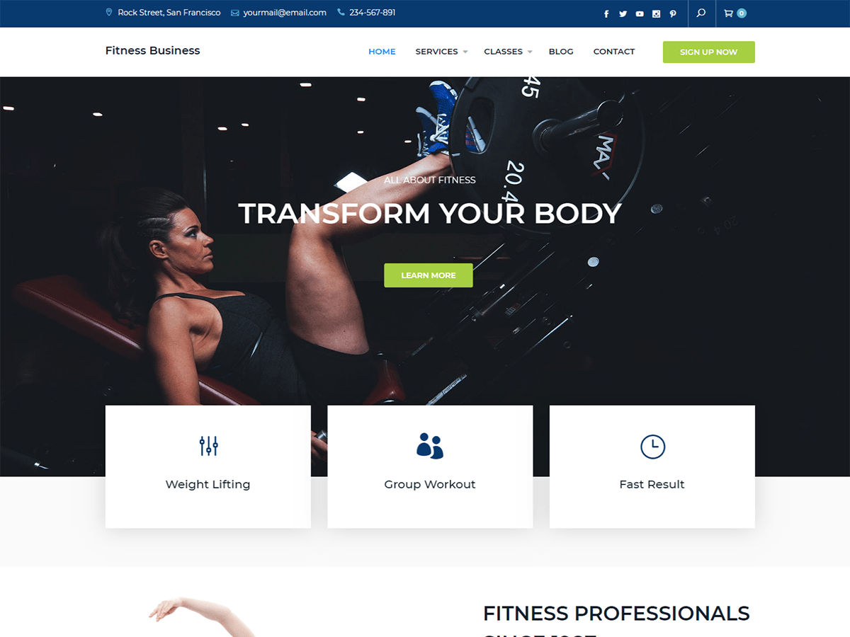 Fitness Business WordPress 主题