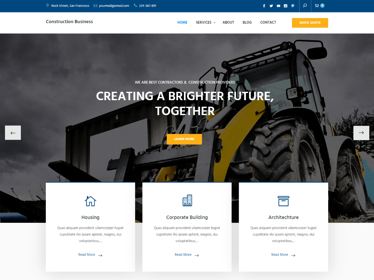 Construction Business WordPress 主题