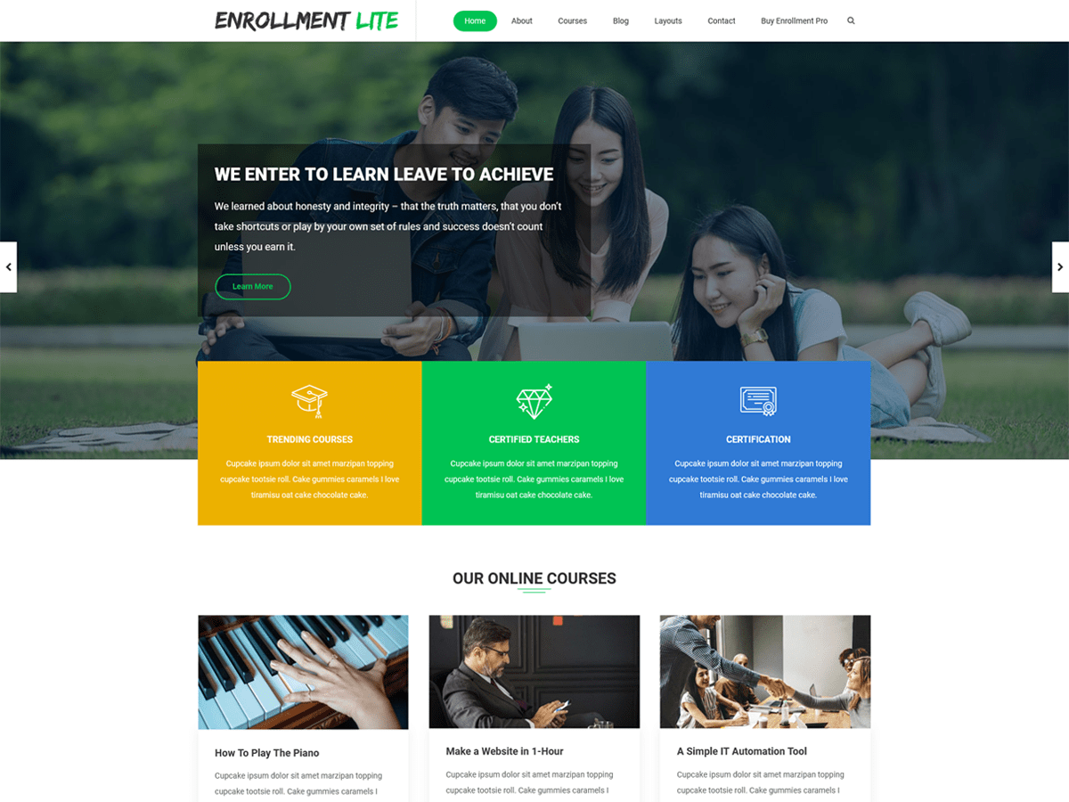 Enrollment Lite WordPress 主题