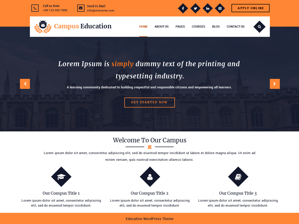 Campus Education WordPress 主题