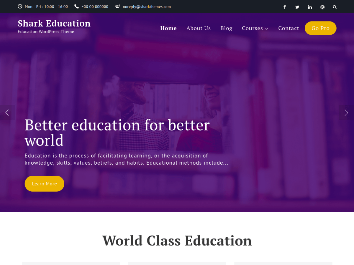 Shark Education WordPress 主题