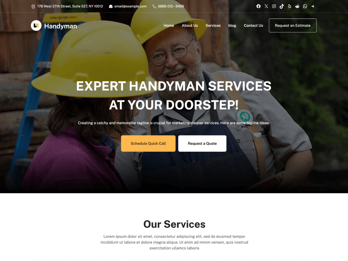 Handyman Blocks WordPress 主题