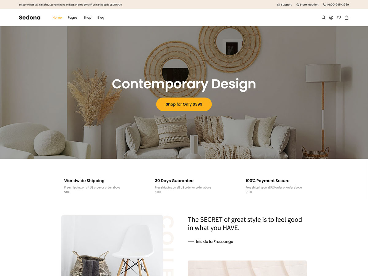 Sedona Shop WordPress 主题