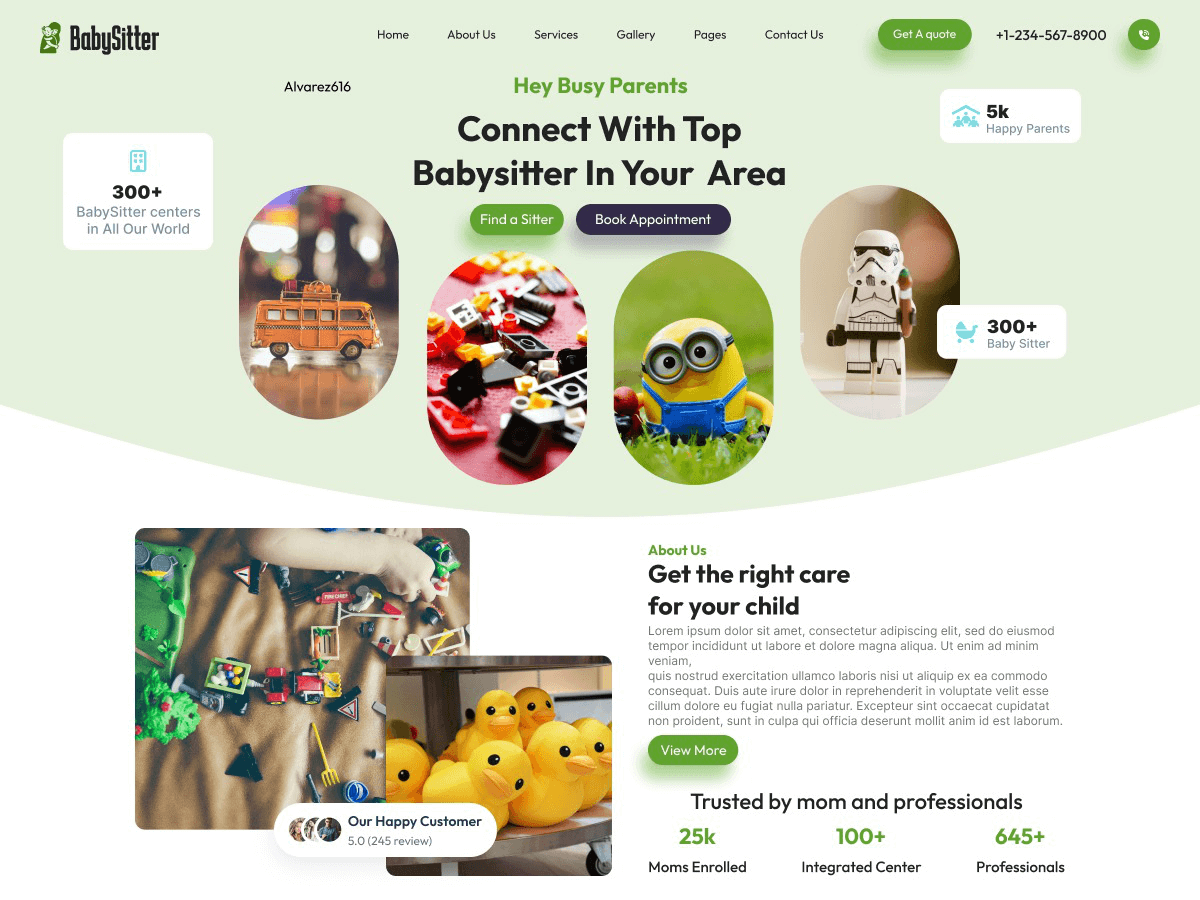 Babysitter Childcare WordPress 主题