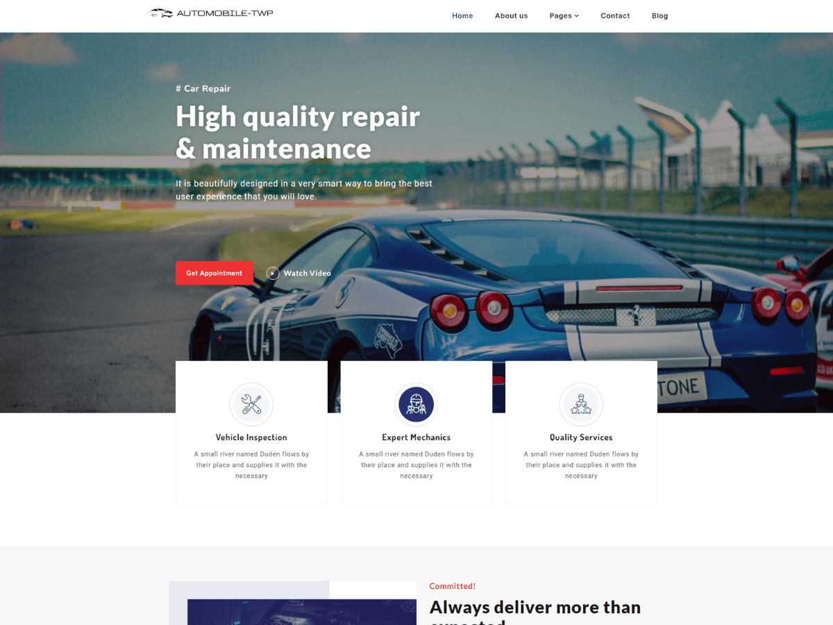 Automobile Elementor WordPress 主题