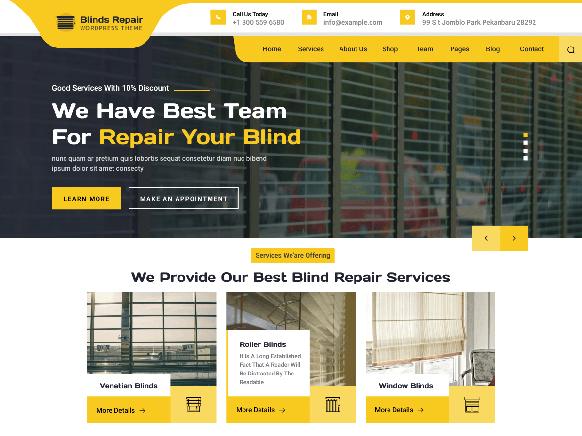 Window Blinds Repair WordPress 主题