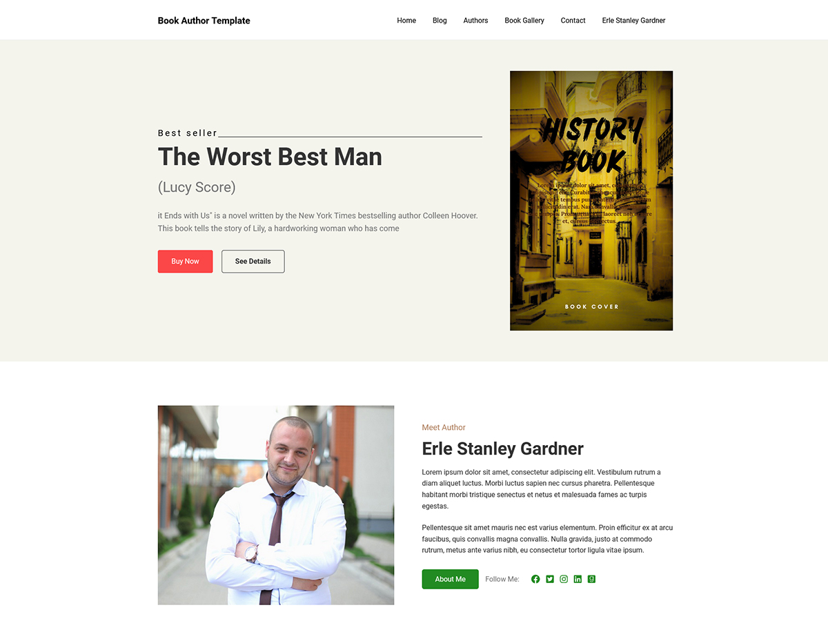 Book Author Template WordPress 主题
