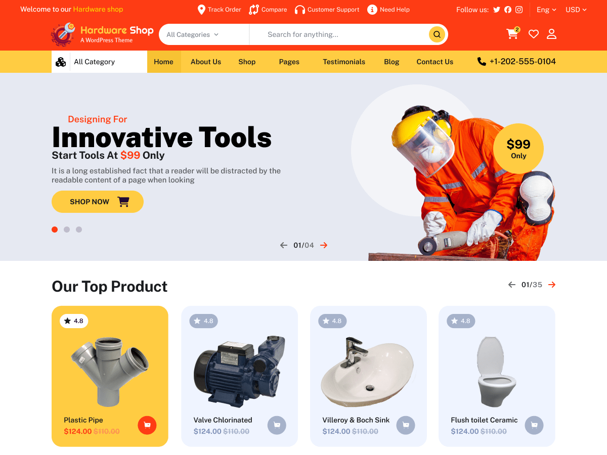 Hardware Tools Store WordPress 主题