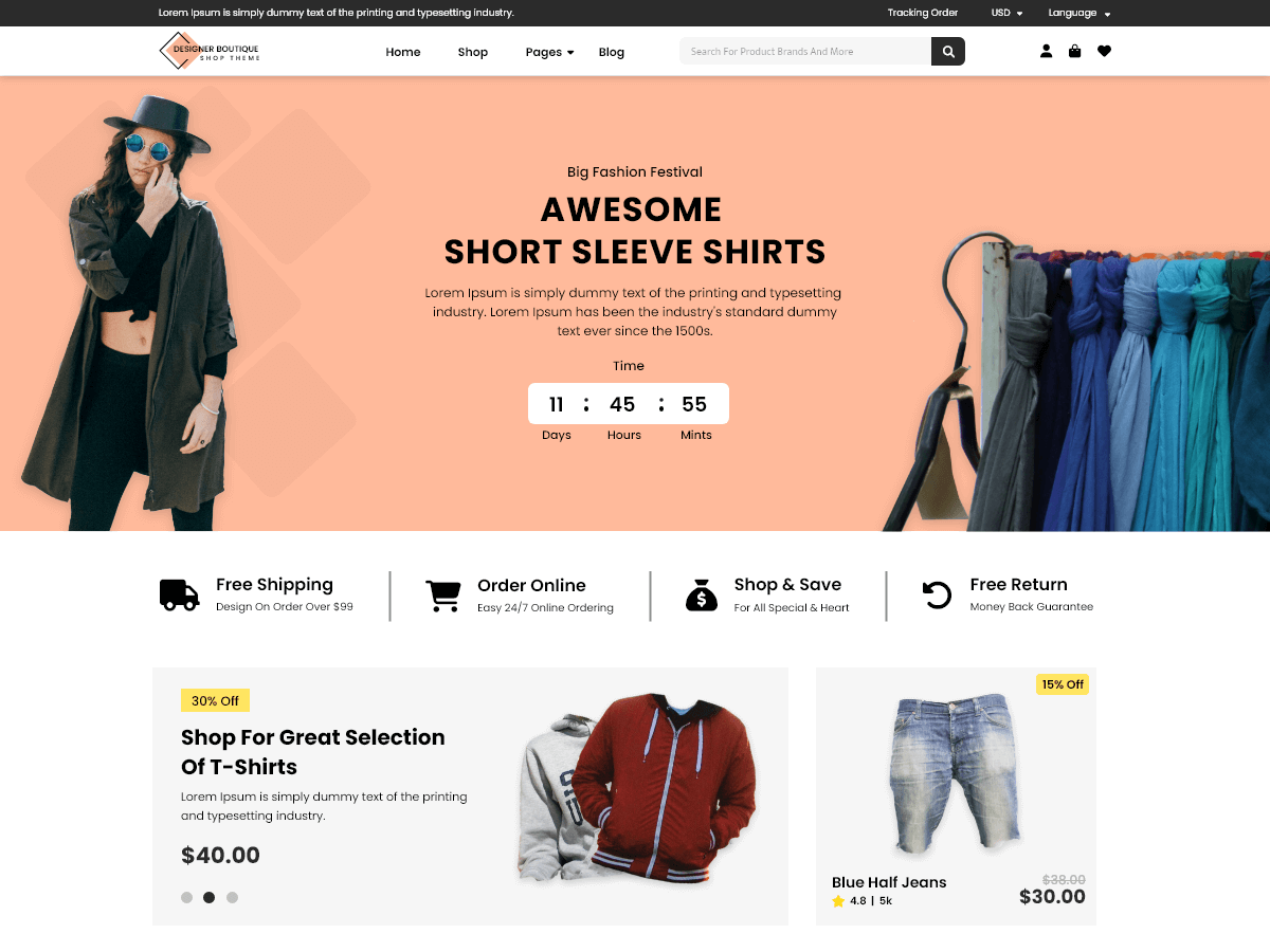 Designer Boutique Shop WordPress 主题