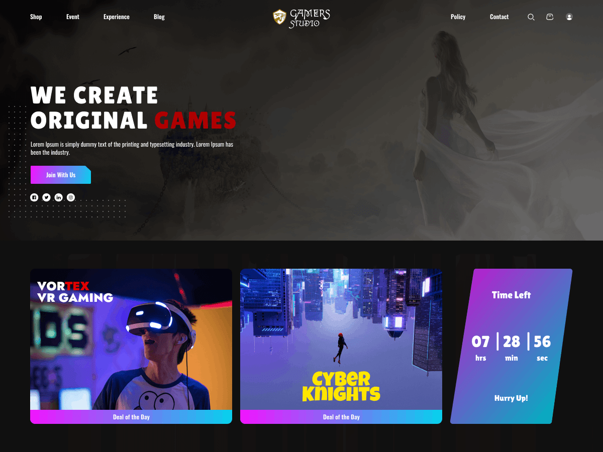 Gamers Studio WordPress 主题