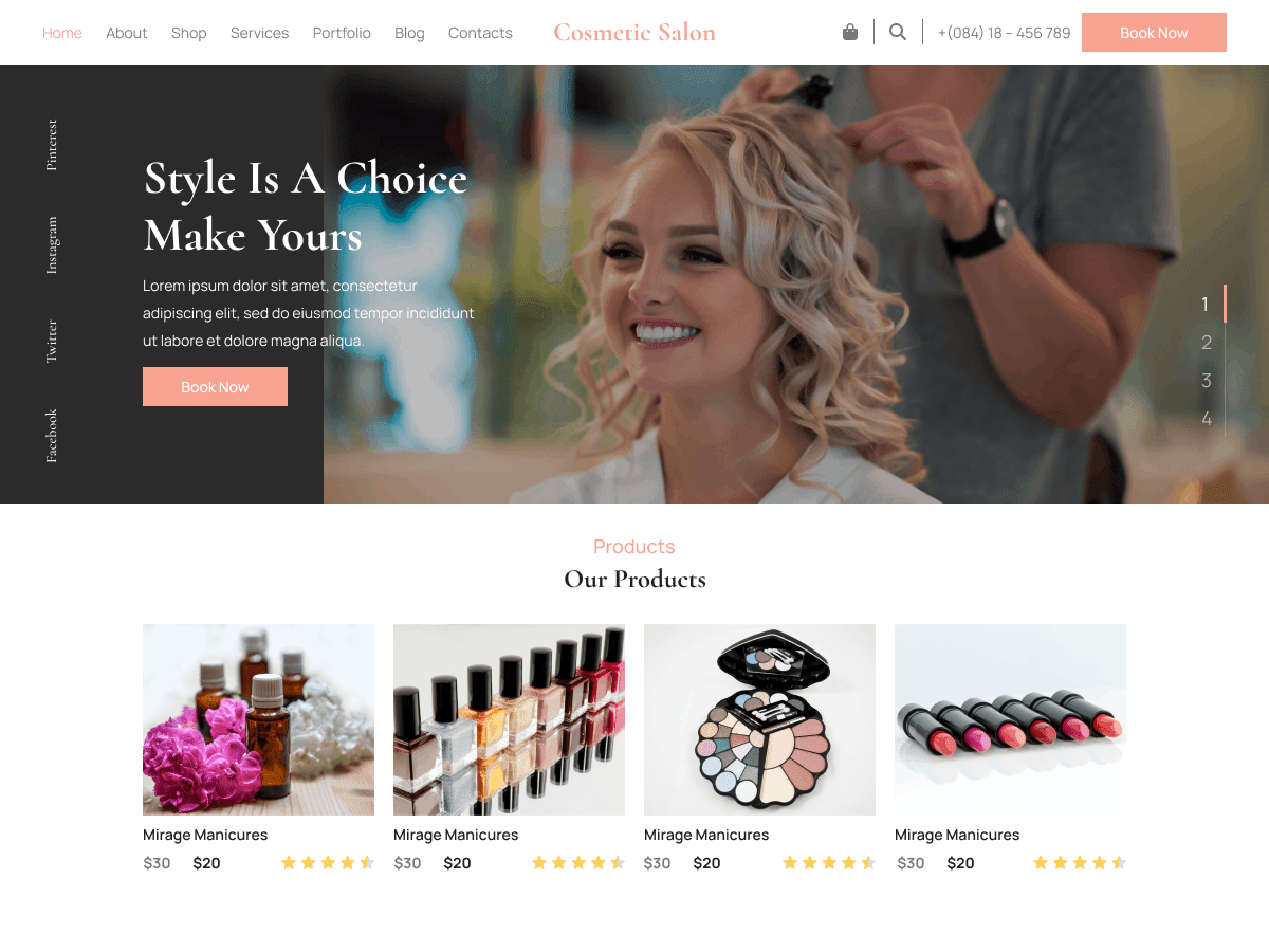 Cosmetics Salon WordPress 主题