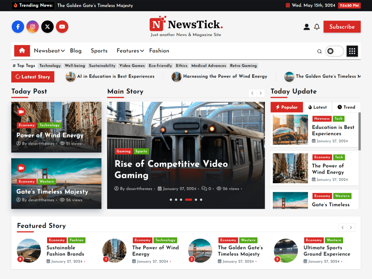 NewsTick WordPress 主题