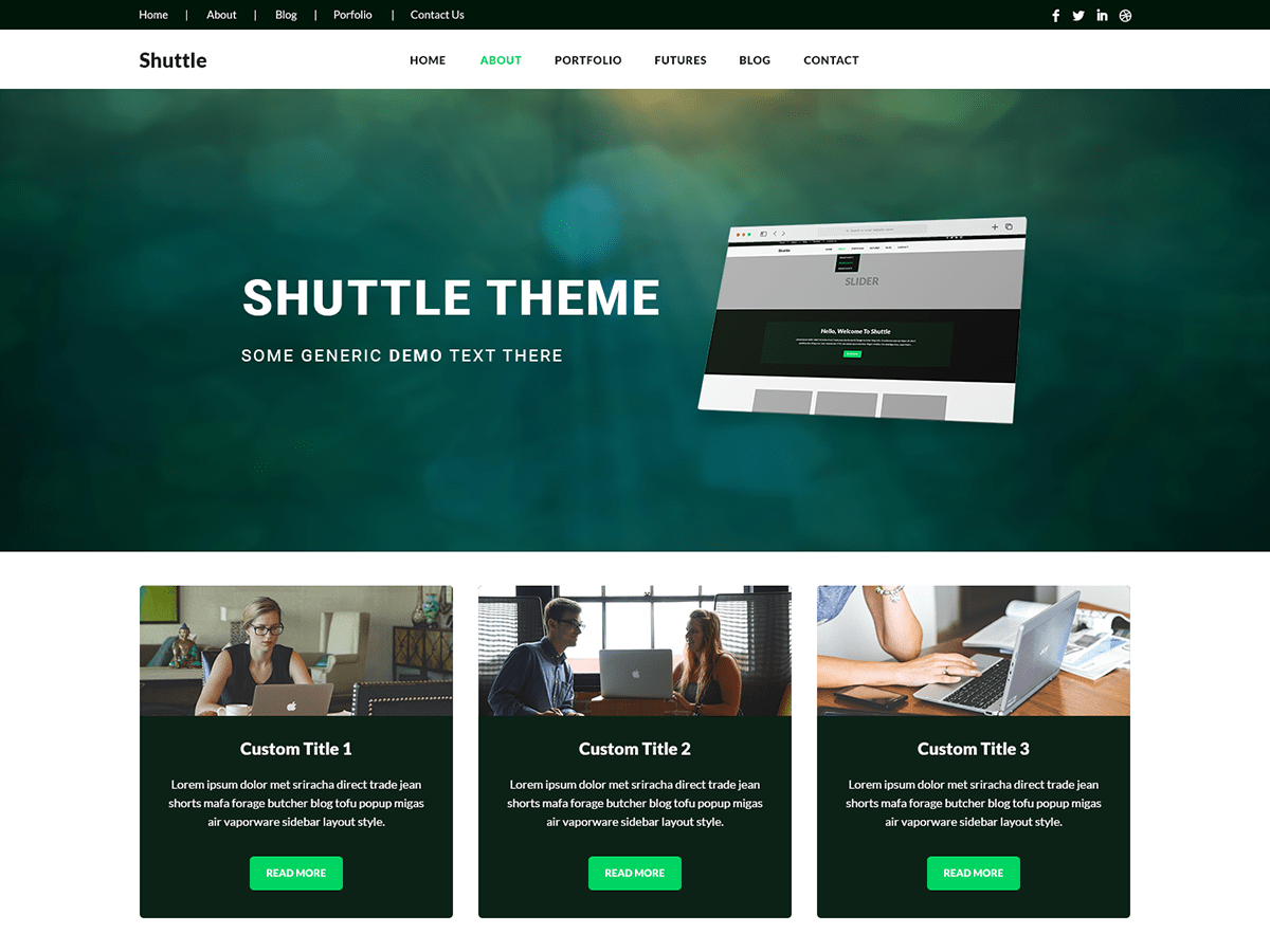 Shuttle Dark Grid WordPress 主题