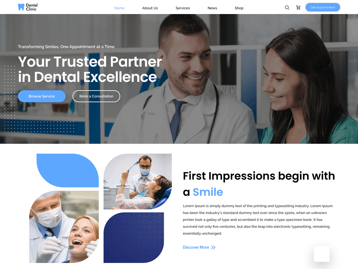 Aster Dental Clinic WordPress 主题