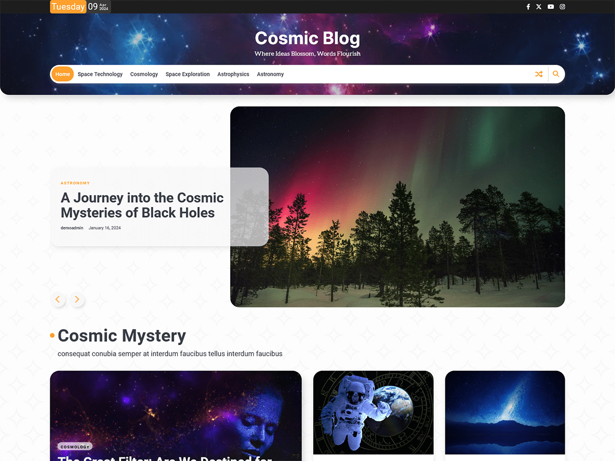 Cosmic Blog WordPress 主题