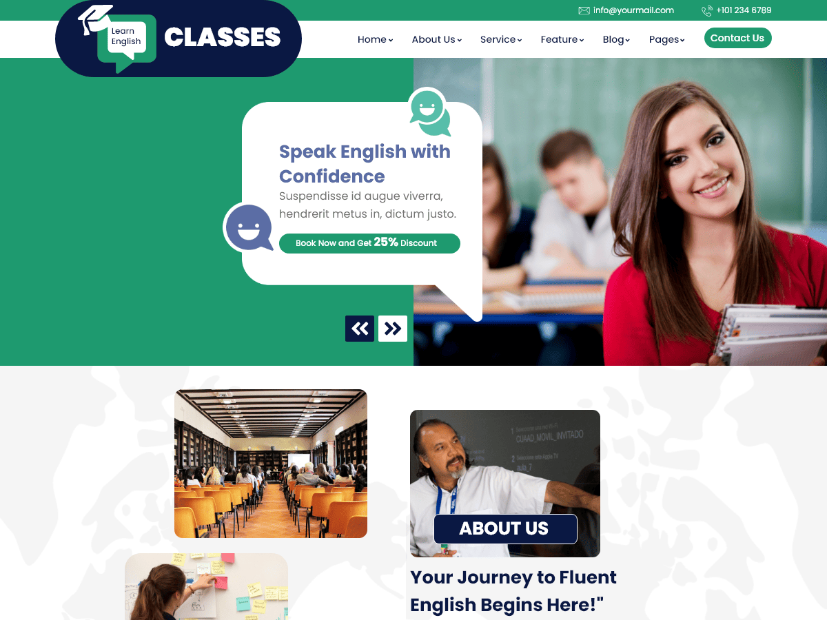 English Speaking Classes WordPress 主题