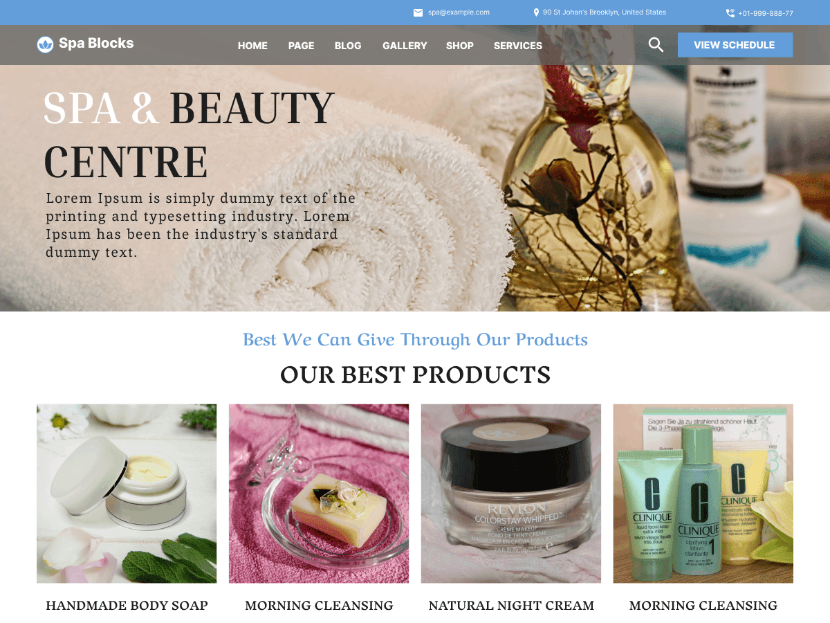 Ovation Spa Blocks WordPress 主题
