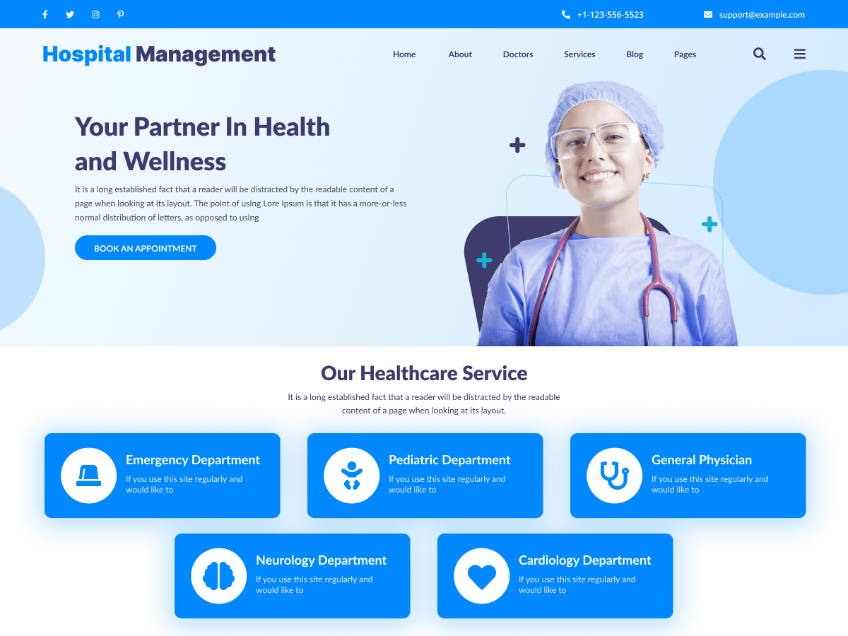 Hospital Management WordPress 主题