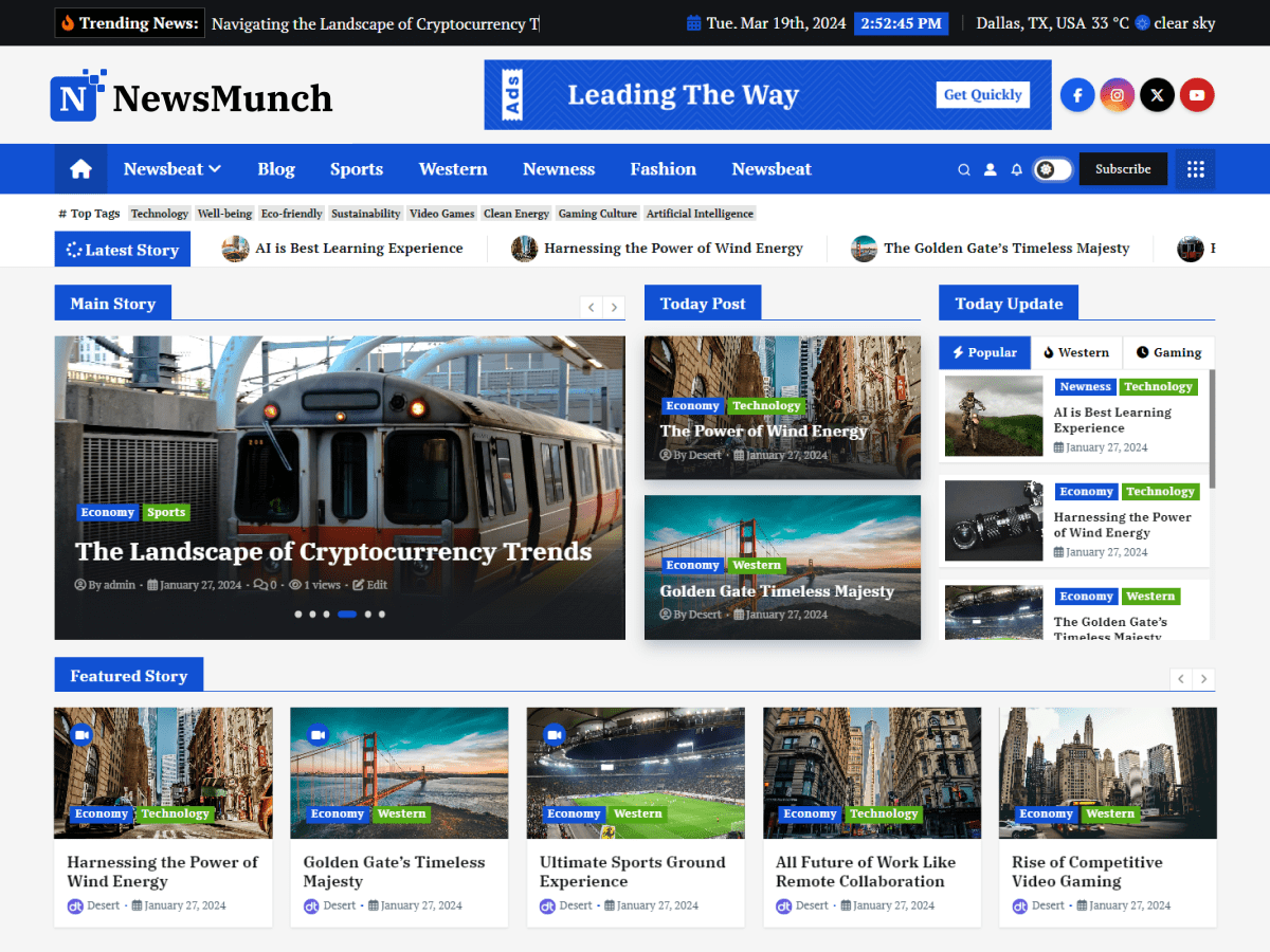 NewsMunch WordPress 主题