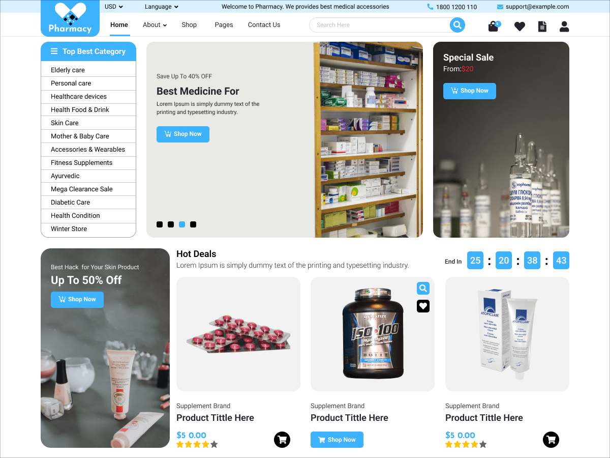 Pharmacy Shop WordPress 主题