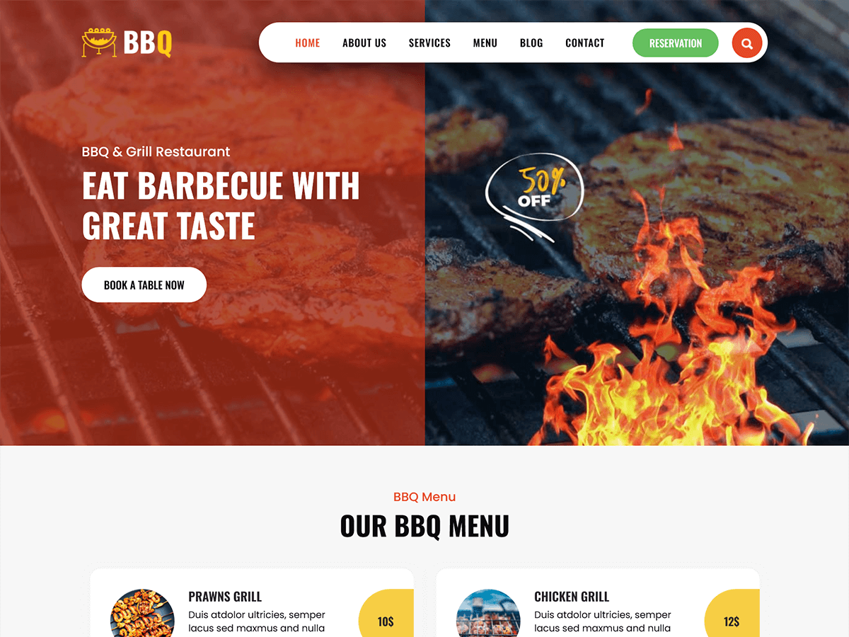 SKT Barbecue WordPress 主题